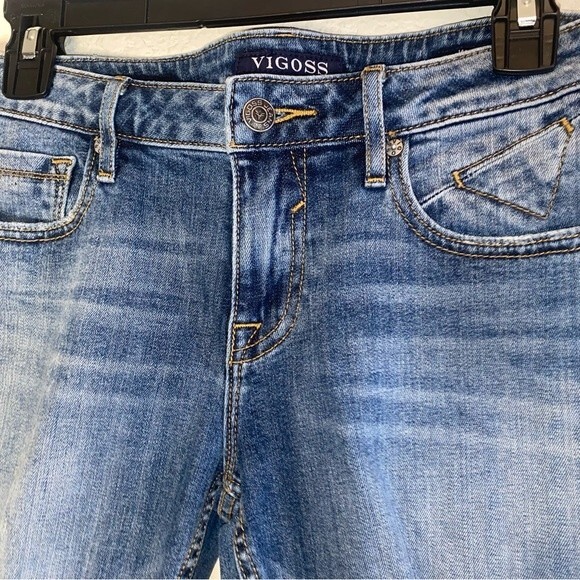 Vigoss jeans Chelsea women y2k 90s skinny crop 26/25 long distressed raw - Picture 4 of 16